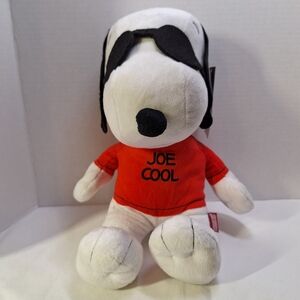 Peanuts Snoopy Joe Cool Plush 75 Years Just Play 11" Sitting Black Felt Glasses